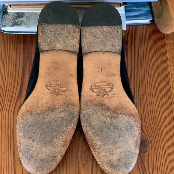 Stubbs & Wootton Black Velvet Loafers with Embroidered Fly Design main image 6